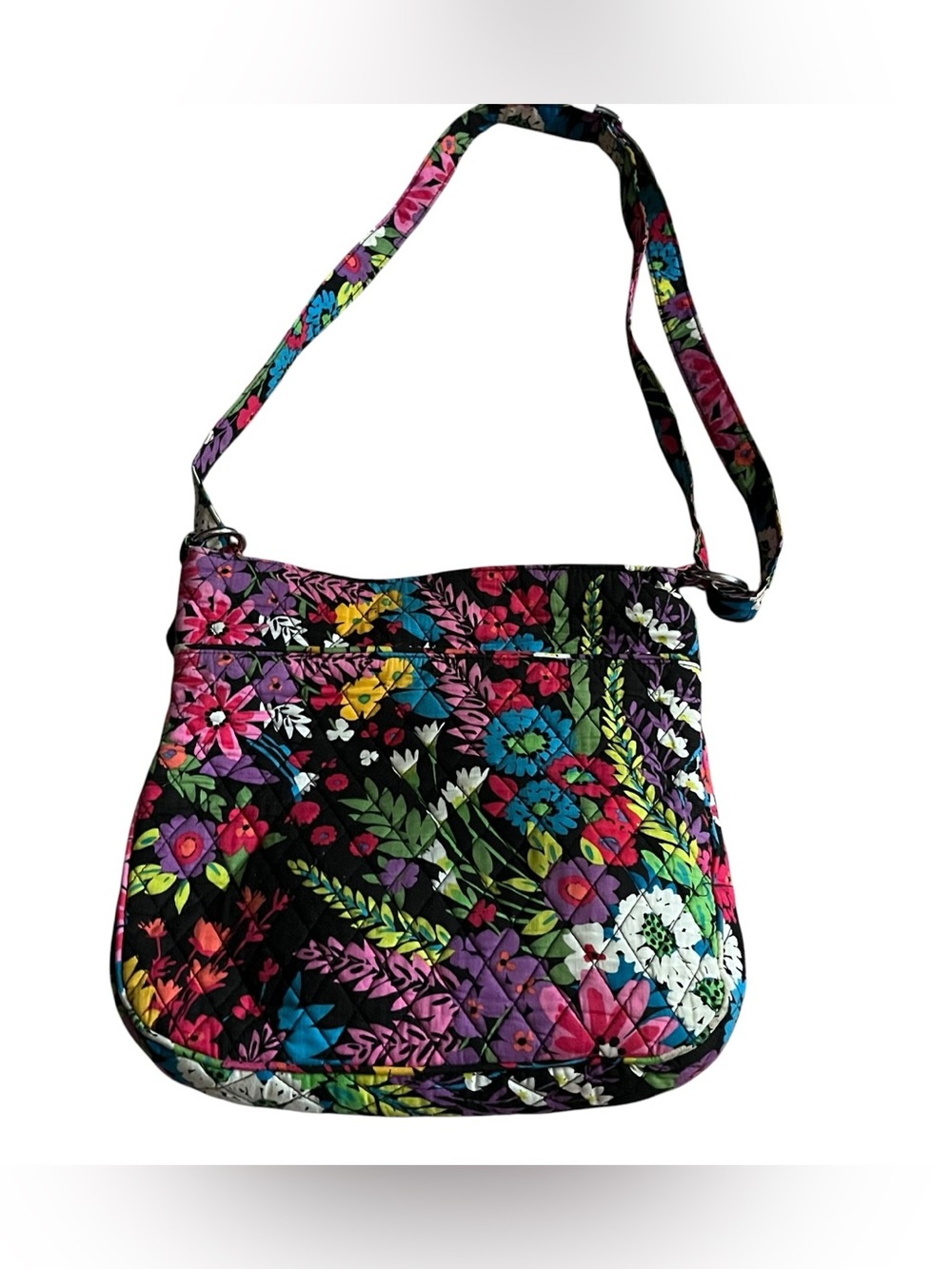 Vera Bradley Quilted Crossbody Bag Vibrant Floral Pattern With Adjustable Strap